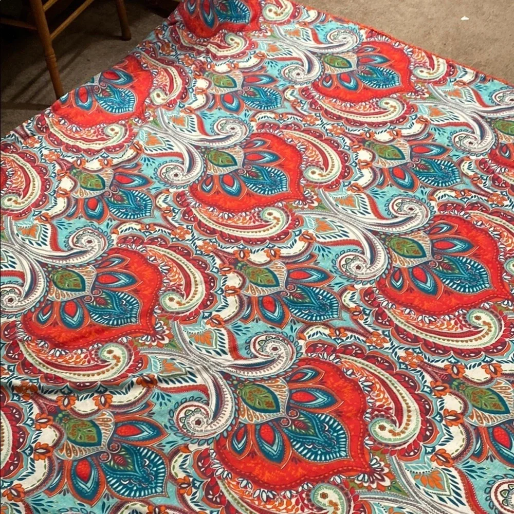 Paisley Duvet with Orange/Blue Intricate Design Sizee Full or Queen Prairie